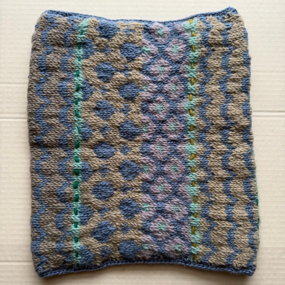Free People Blue and Green Crochet Lana Cowl Neck Warmer by French Knot-One Size - Picture 4 of 10